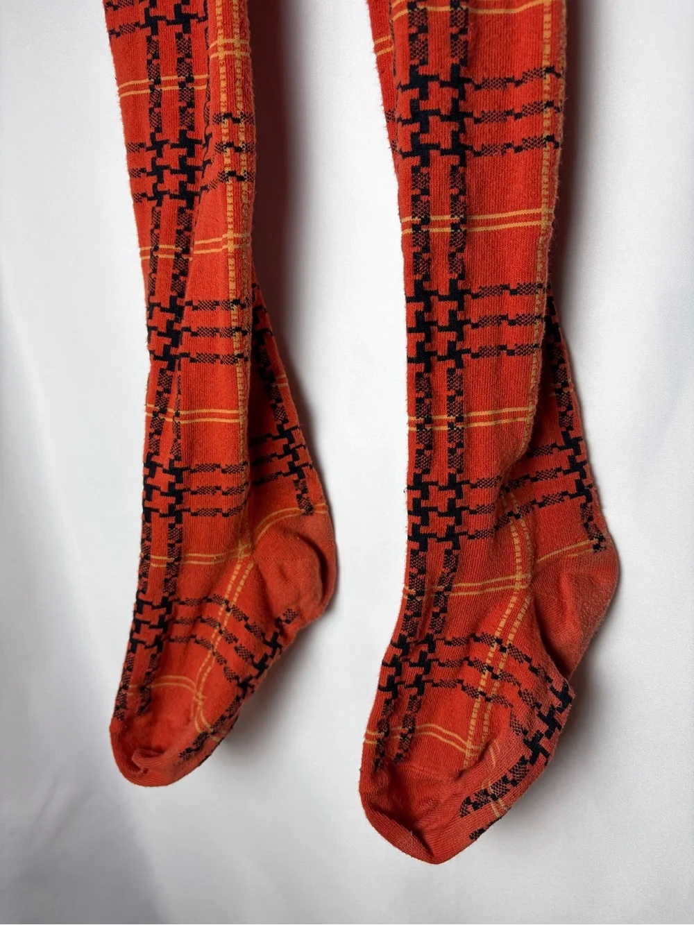 Falke Orange Plaid Women's Tights